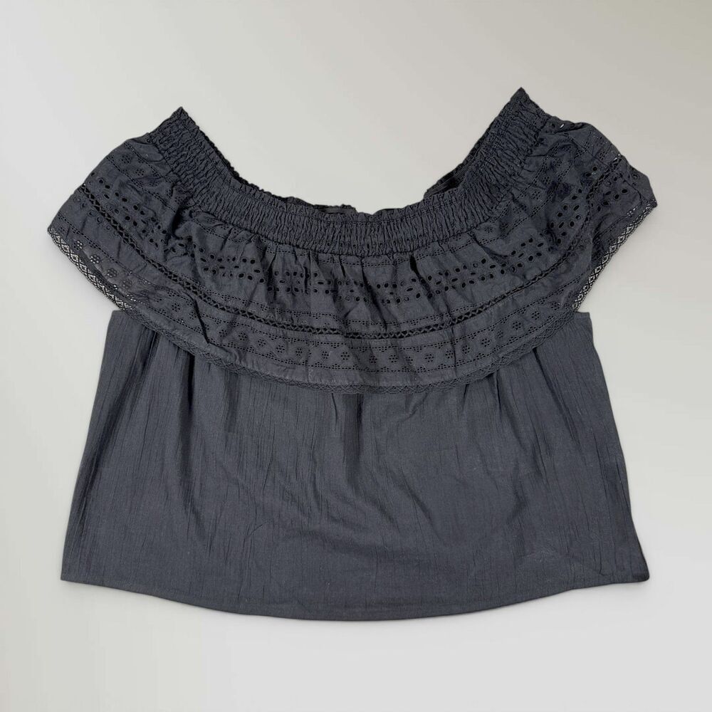 NWT Sofia Jeans by Sofia Vergara Women's Cha Cha Top Off Shoulder Black Size 4X